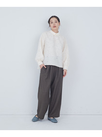 【ADIEU TRISTESSE】フラワージャカード襟付きブラウス 詳細画像 ブラック 13