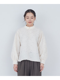 【ADIEU TRISTESSE】フラワージャカード襟付きブラウス 詳細画像 ブラック 16