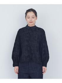 【ADIEU TRISTESSE】フラワージャカード襟付きブラウス 詳細画像 ブラック 4