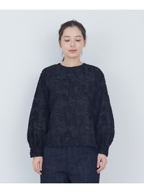 【ADIEU TRISTESSE】フラワージャカード襟付きブラウス 詳細画像 ブラック 9