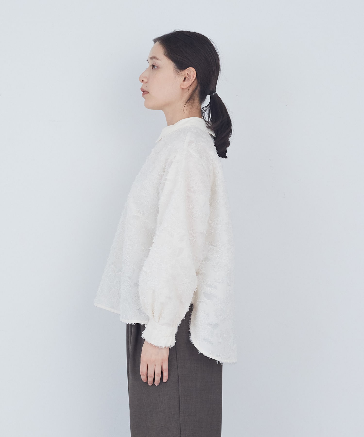 【ADIEU TRISTESSE】フラワージャカード襟付きブラウス 詳細画像 ブラック 17