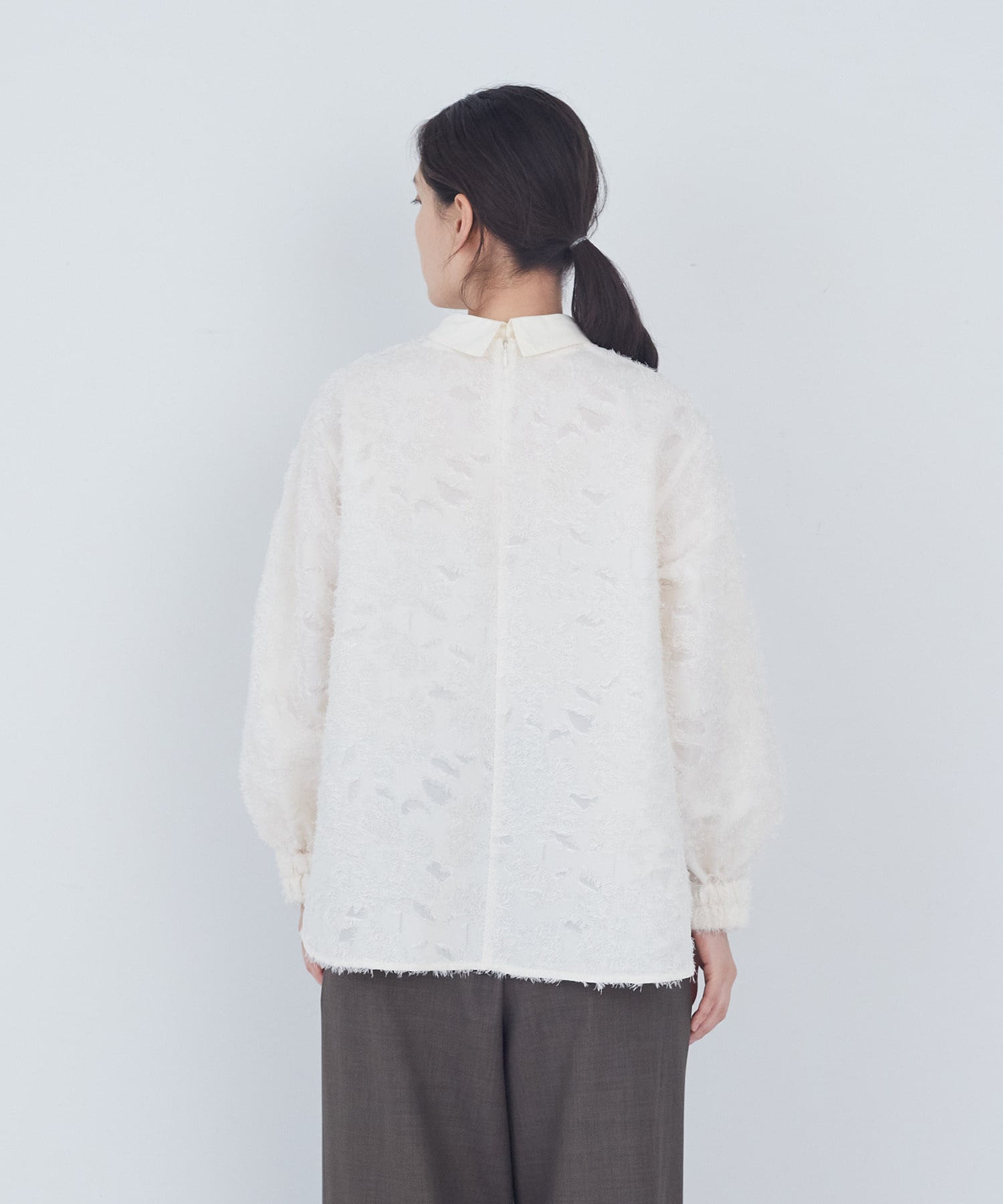 【ADIEU TRISTESSE】フラワージャカード襟付きブラウス 詳細画像 ブラック 18