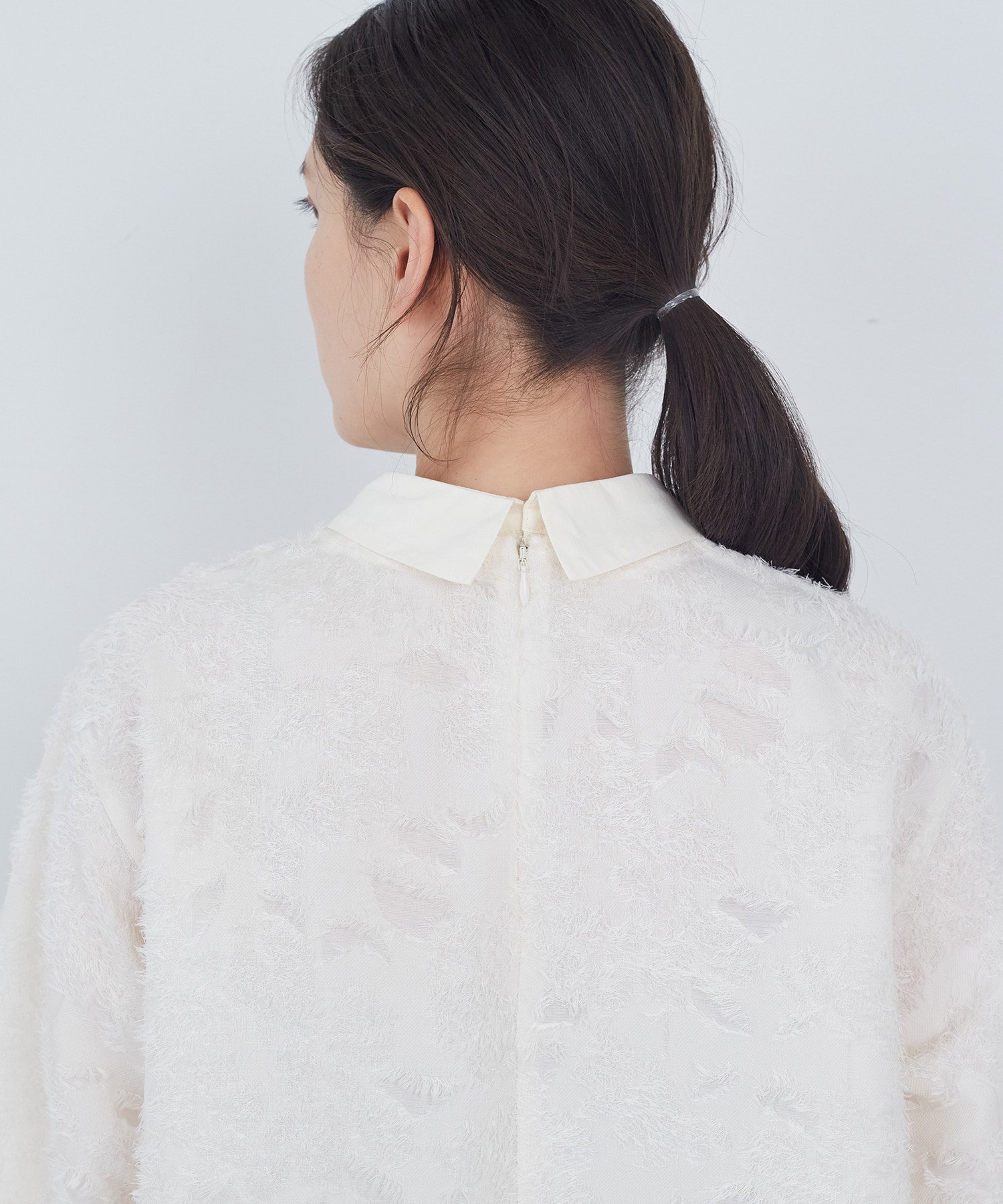 【ADIEU TRISTESSE】フラワージャカード襟付きブラウス 詳細画像 ブラック 20