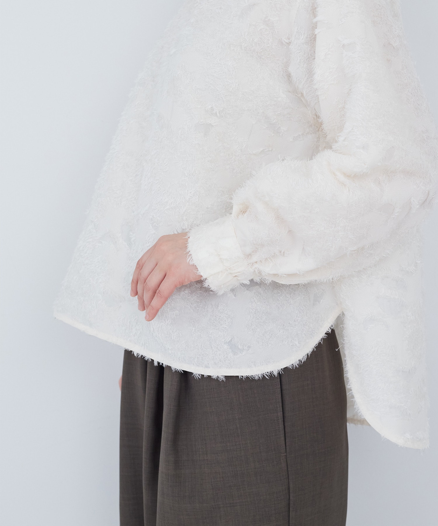 【ADIEU TRISTESSE】フラワージャカード襟付きブラウス 詳細画像 ブラック 21