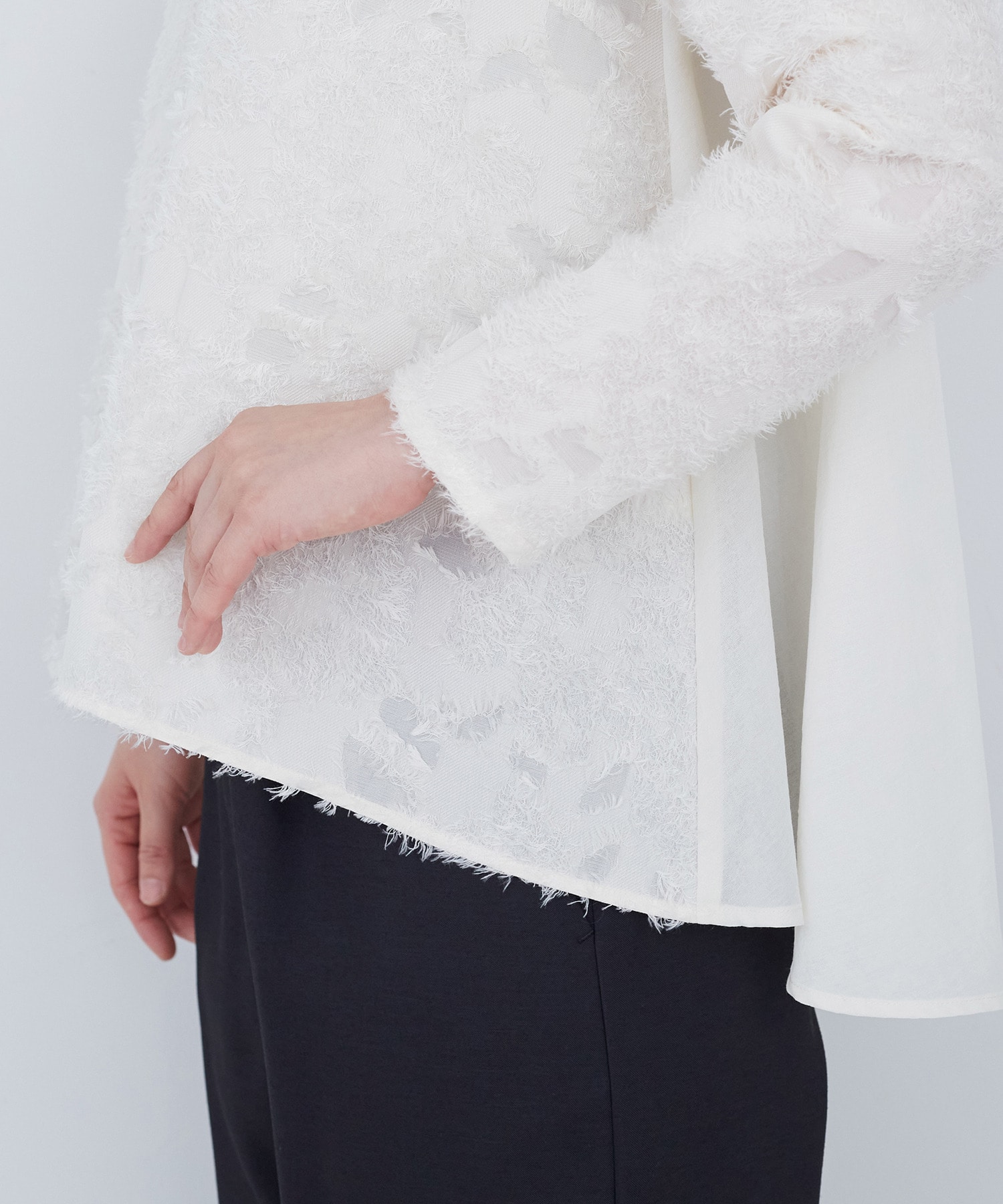 【ADIEU TRISTESSE】フラワージャカードブラウス 詳細画像 ブラック 15