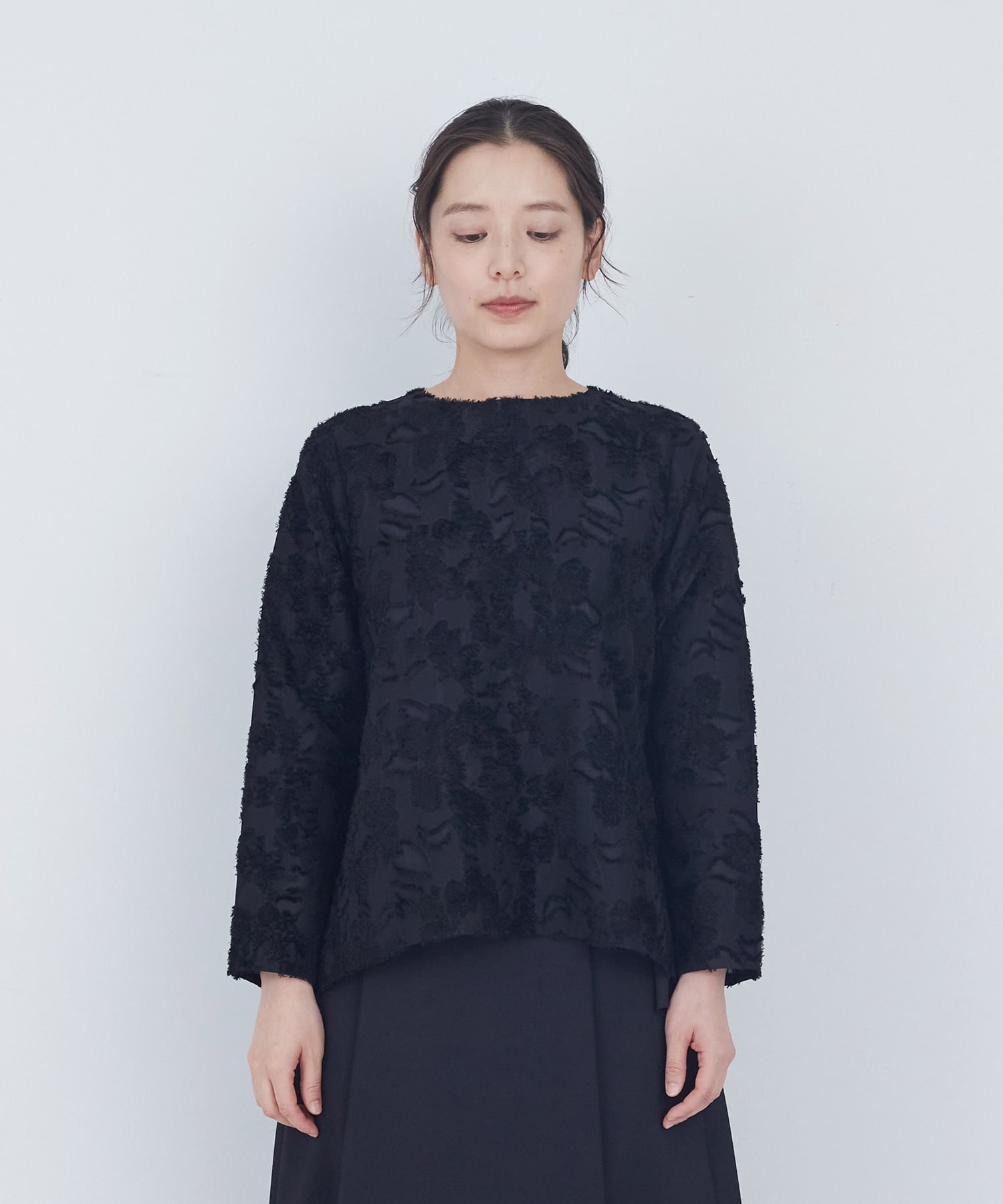 【ADIEU TRISTESSE】フラワージャカードブラウス 詳細画像 ブラック 4