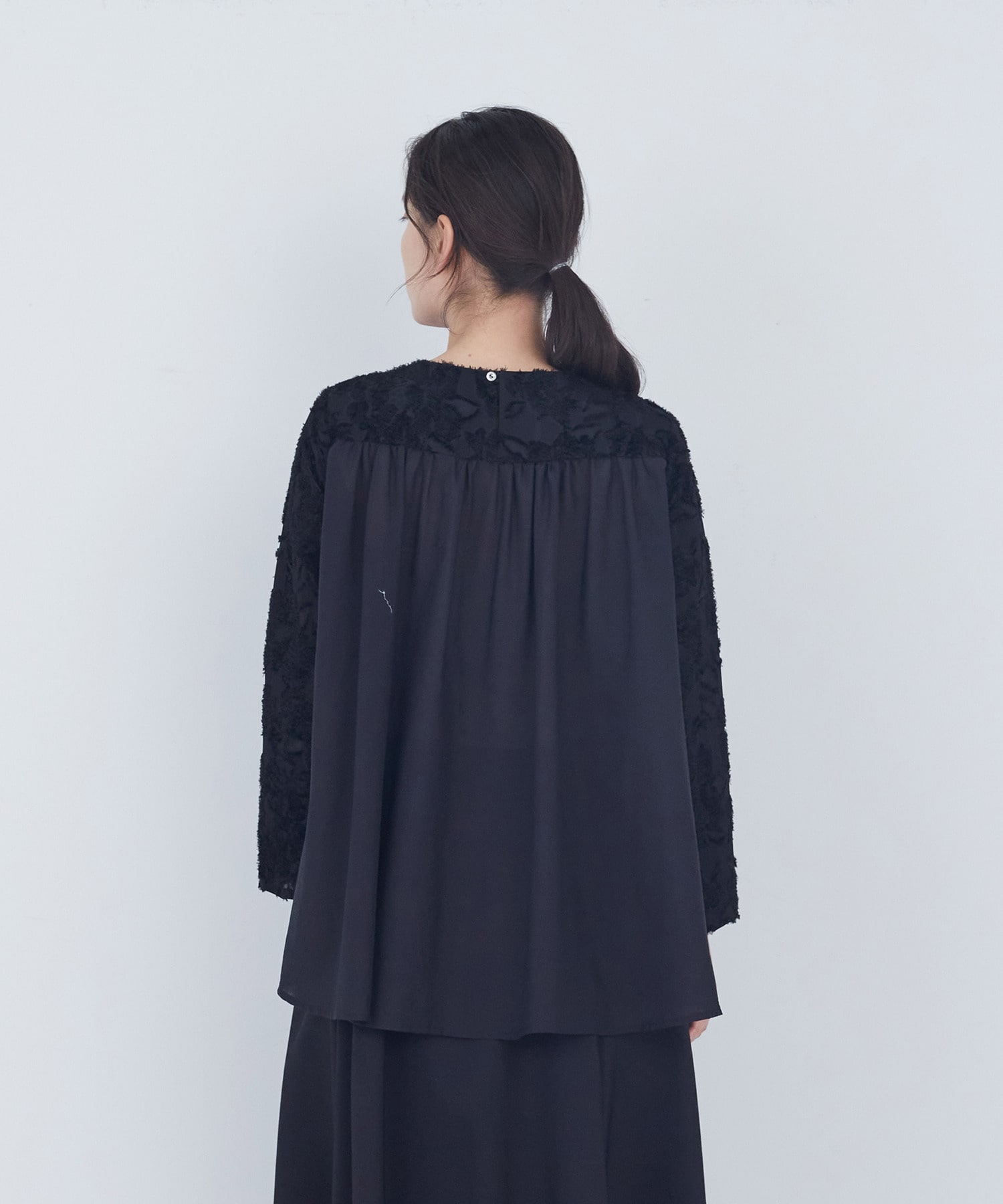 【ADIEU TRISTESSE】フラワージャカードブラウス 詳細画像 ブラック 6