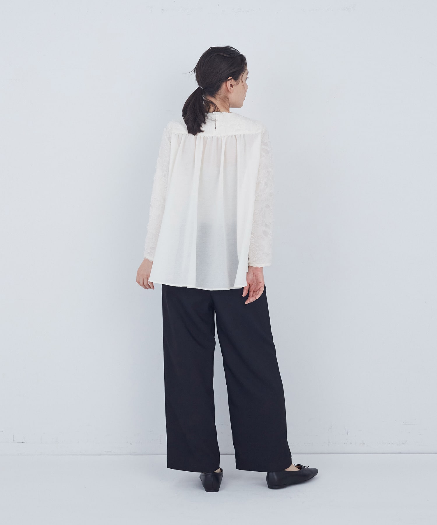 【ADIEU TRISTESSE】フラワージャカードブラウス 詳細画像 ブラック 9