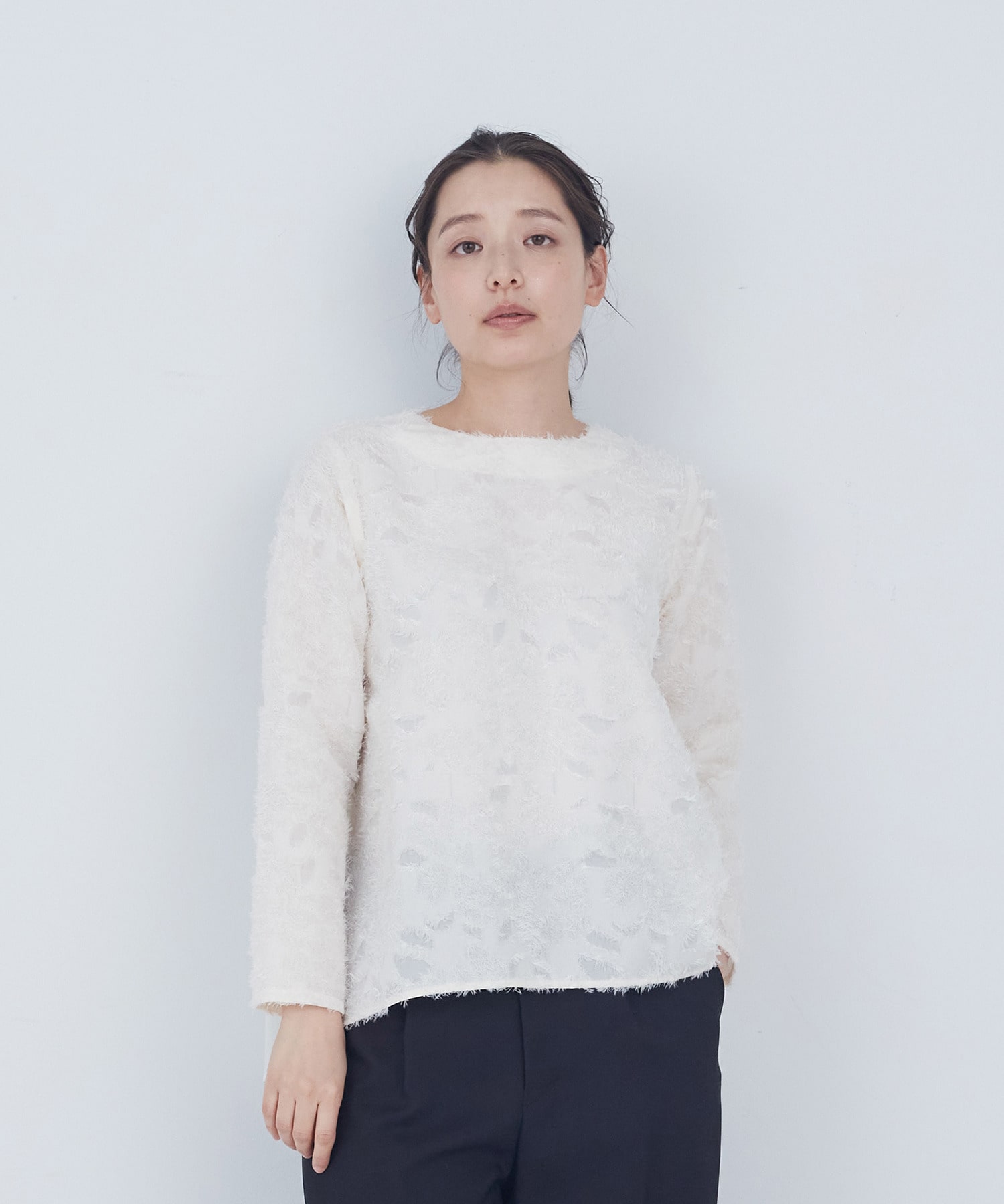 【ADIEU TRISTESSE】フラワージャカードブラウス 詳細画像 オフホワイト 1