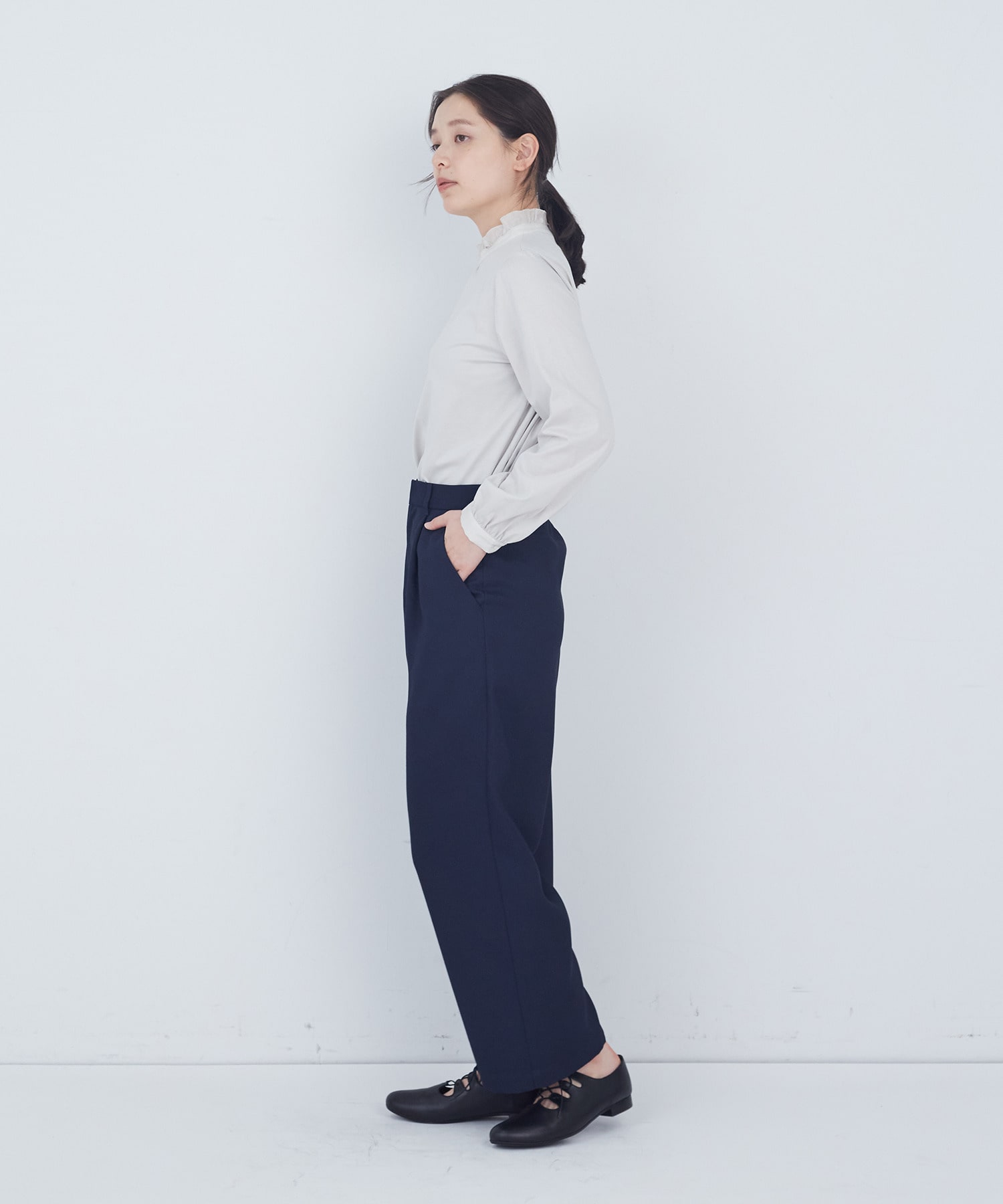 【ADIEU TRISTESSE】タックストレートパンツ 詳細画像 ネイビー 10