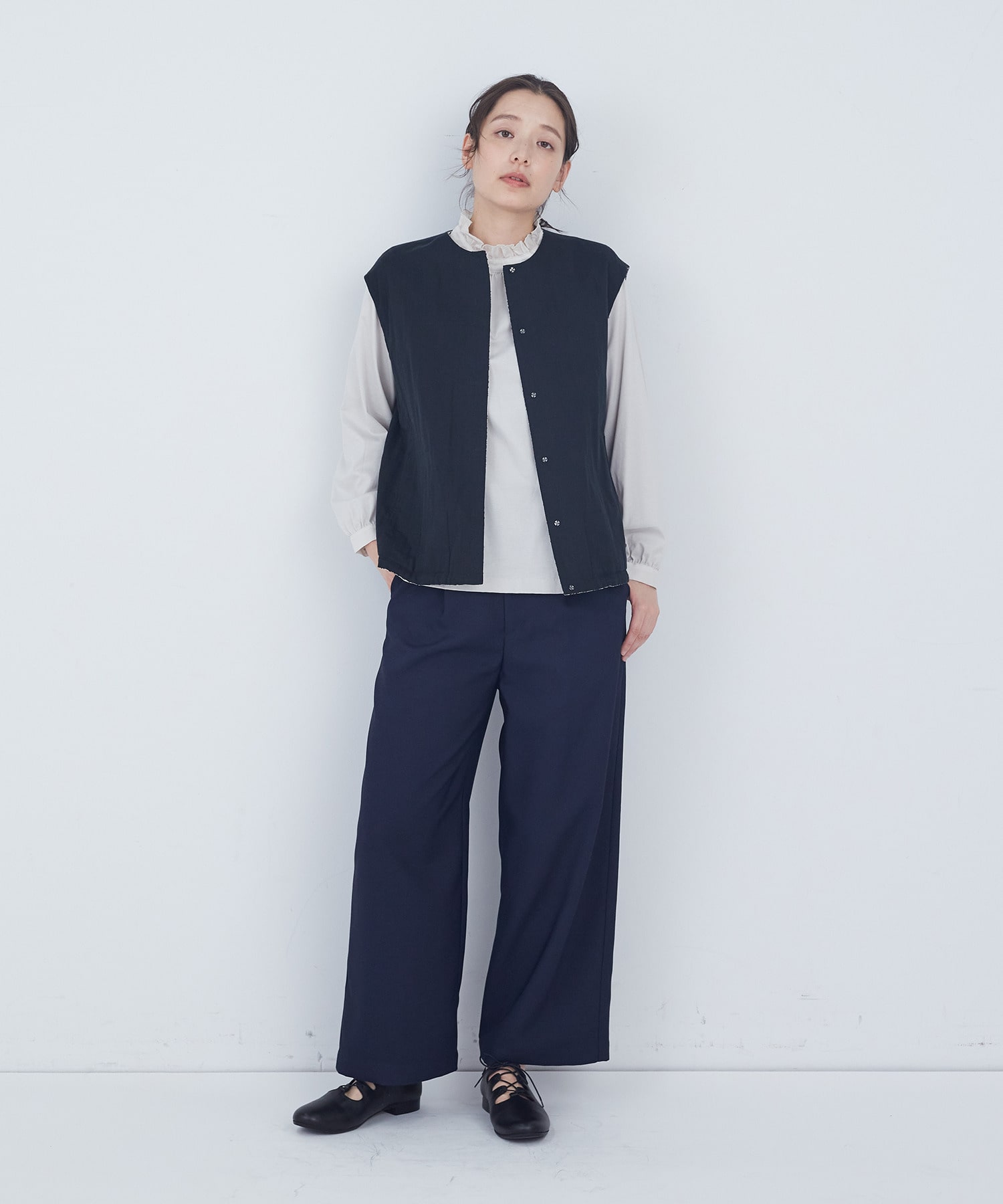 【ADIEU TRISTESSE】タックストレートパンツ 詳細画像 ネイビー 13