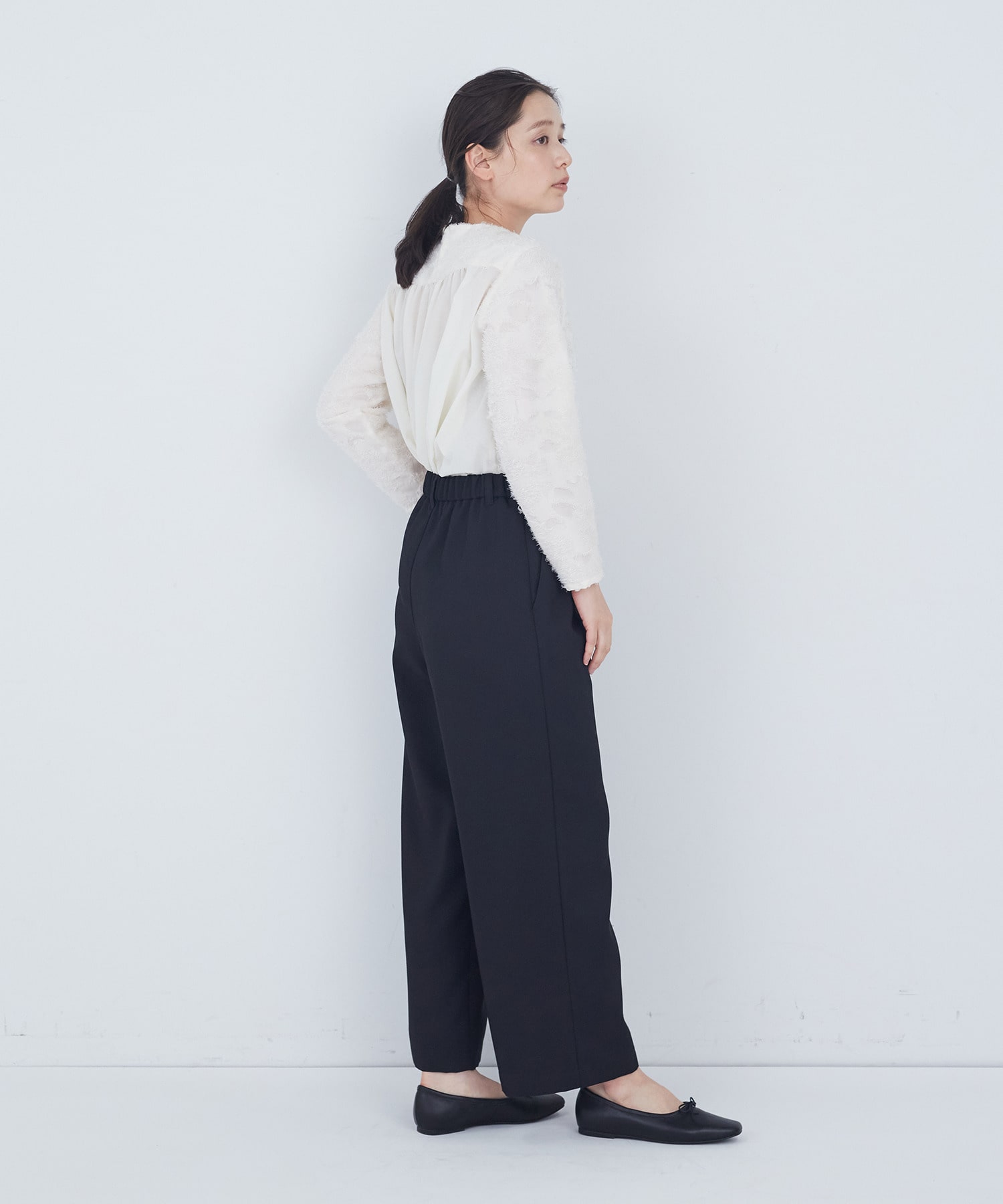 【ADIEU TRISTESSE】タックストレートパンツ 詳細画像 ネイビー 2