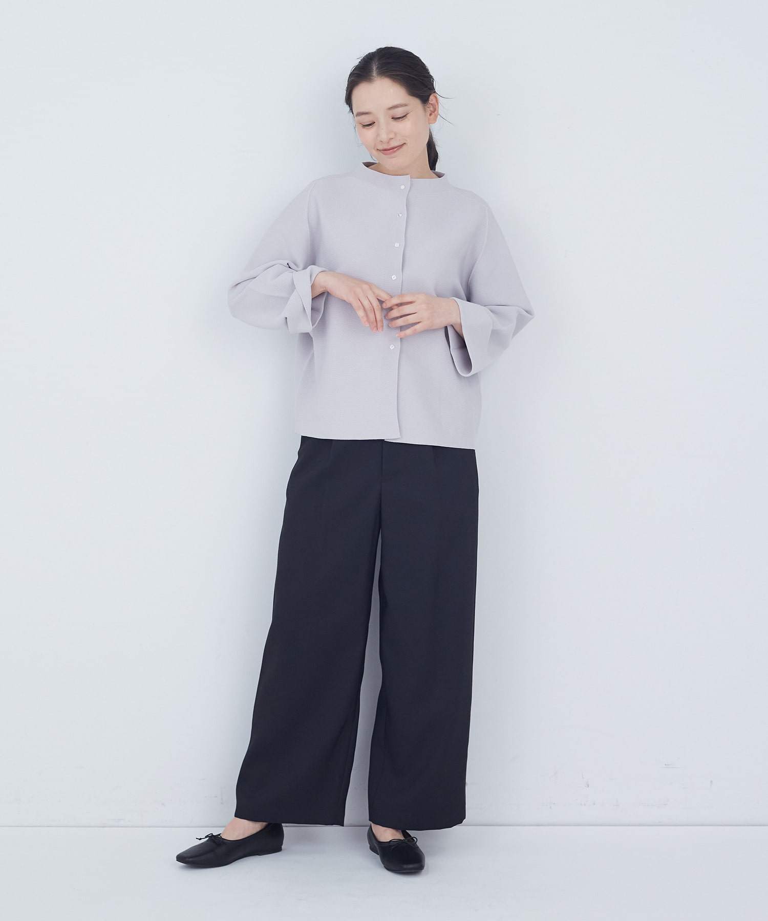 【ADIEU TRISTESSE】タックストレートパンツ 詳細画像 ネイビー 5