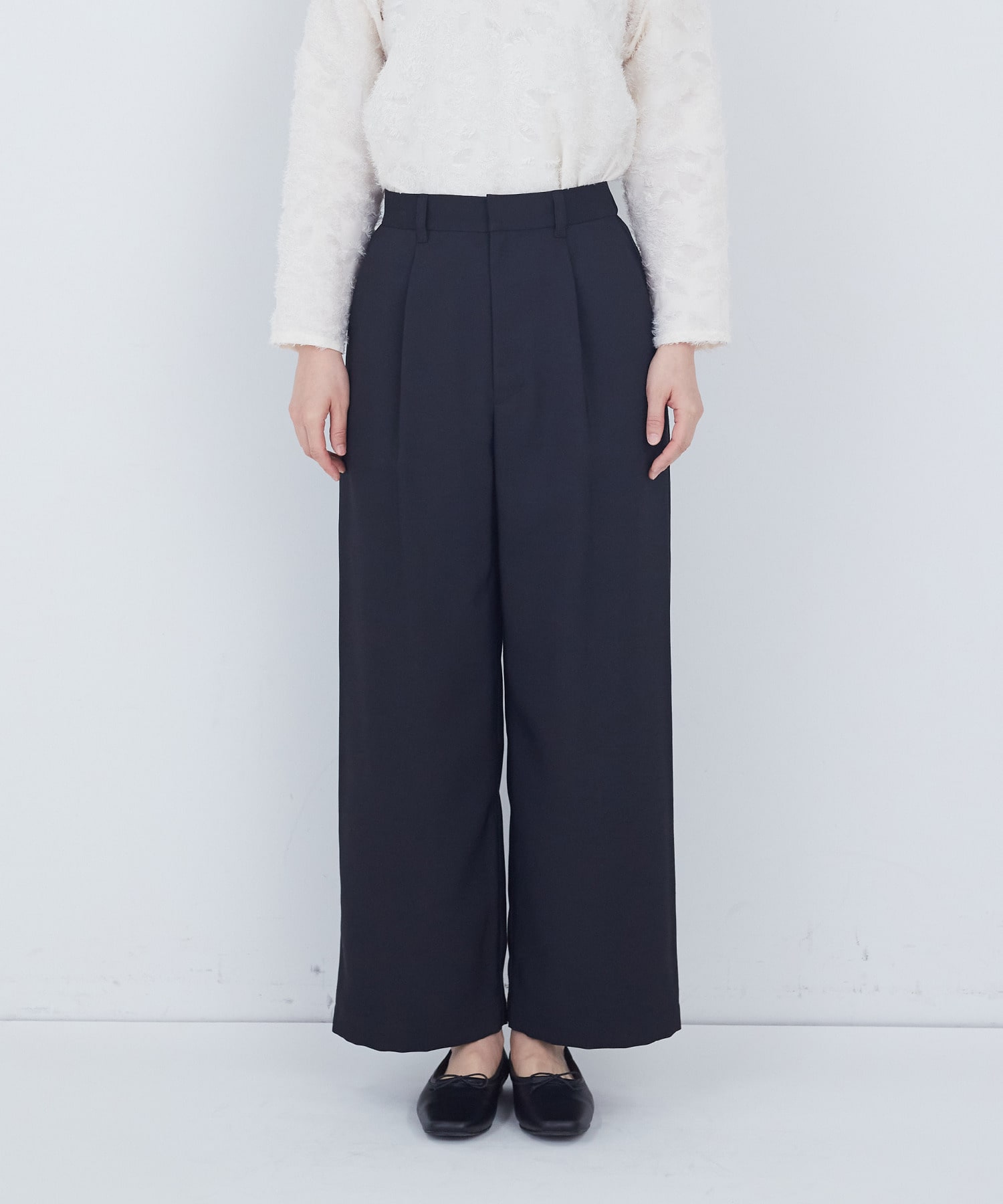 【ADIEU TRISTESSE】タックストレートパンツ 詳細画像 ネイビー 6