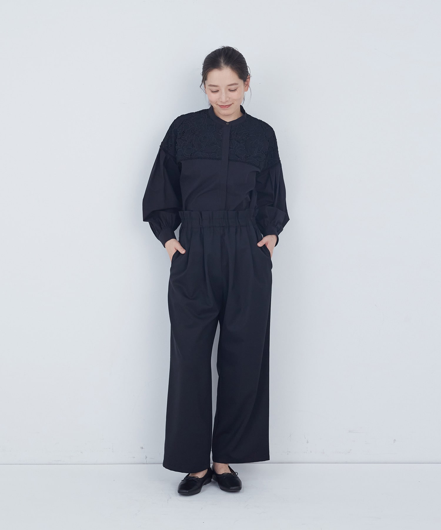 【ADIEU TRISTESSE】きれいめイージーパンツ 詳細画像 ブラック 1