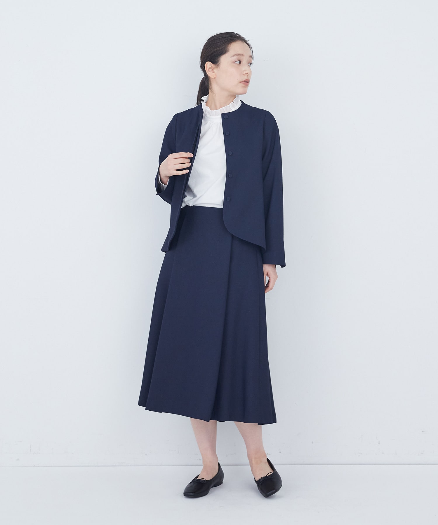 【ADIEU TRISTESSE】タックフレアースカート 詳細画像 ブラック 11