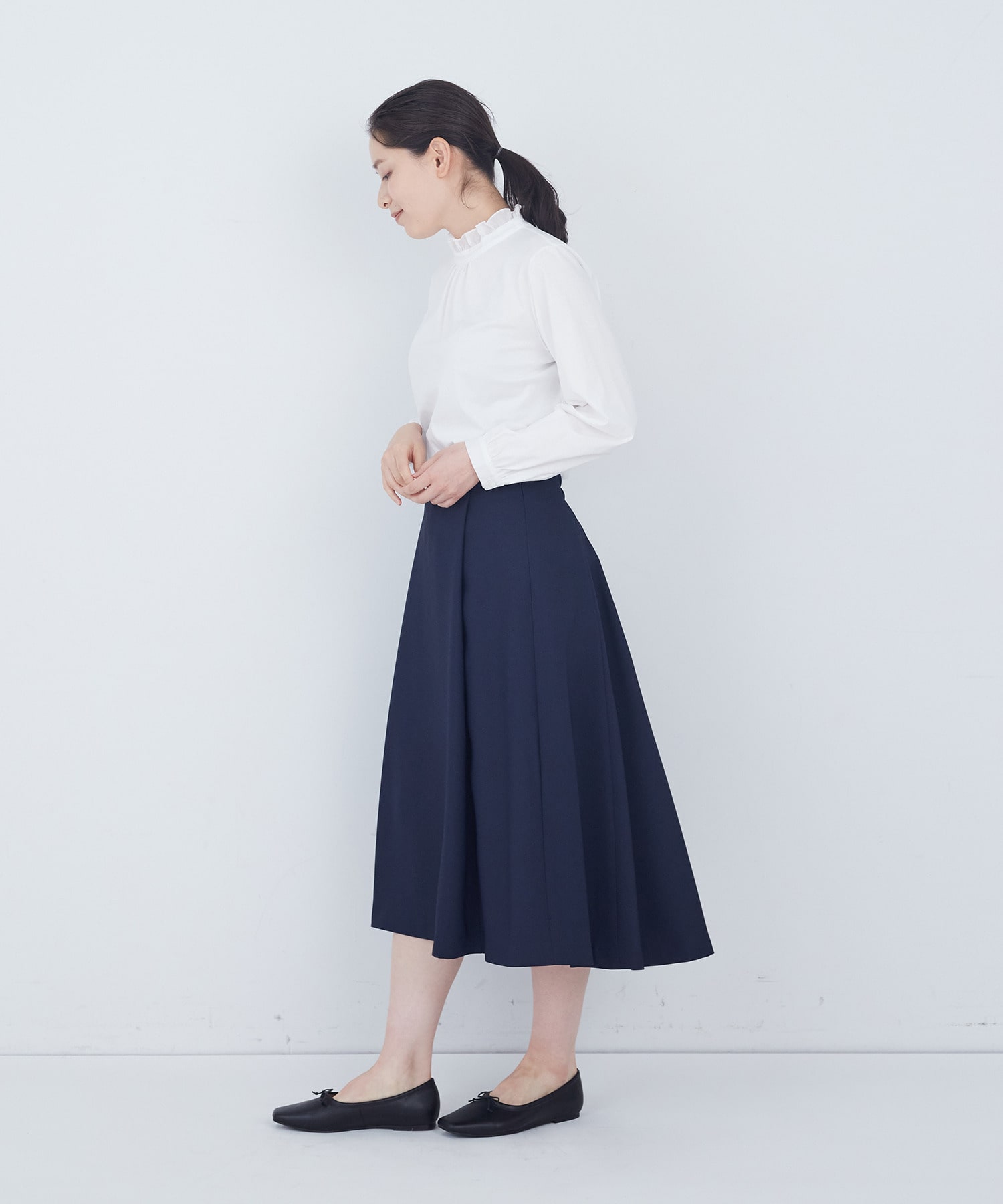 【ADIEU TRISTESSE】タックフレアースカート 詳細画像 ブラック 9