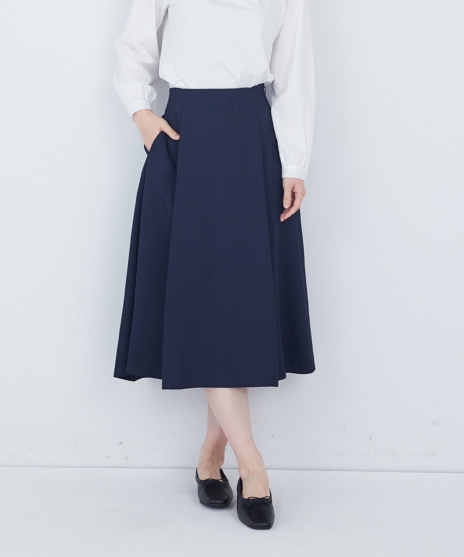 【ADIEU TRISTESSE】タックフレアースカート 詳細画像 ネイビー 1