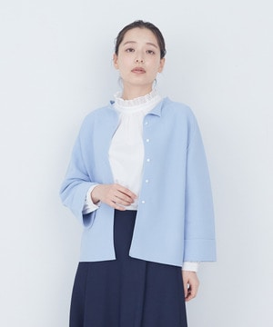 【ADIEU TRISTESSE】【2way】COTTON FORTホールガーメントニットカーディガン 詳細画像 サックスブルー 1