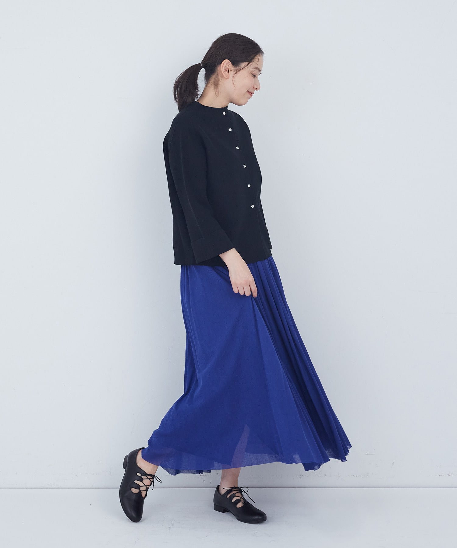 【ADIEU TRISTESSE】【2way】COTTON FORTホールガーメントニットカーディガン 詳細画像 ブラック 11