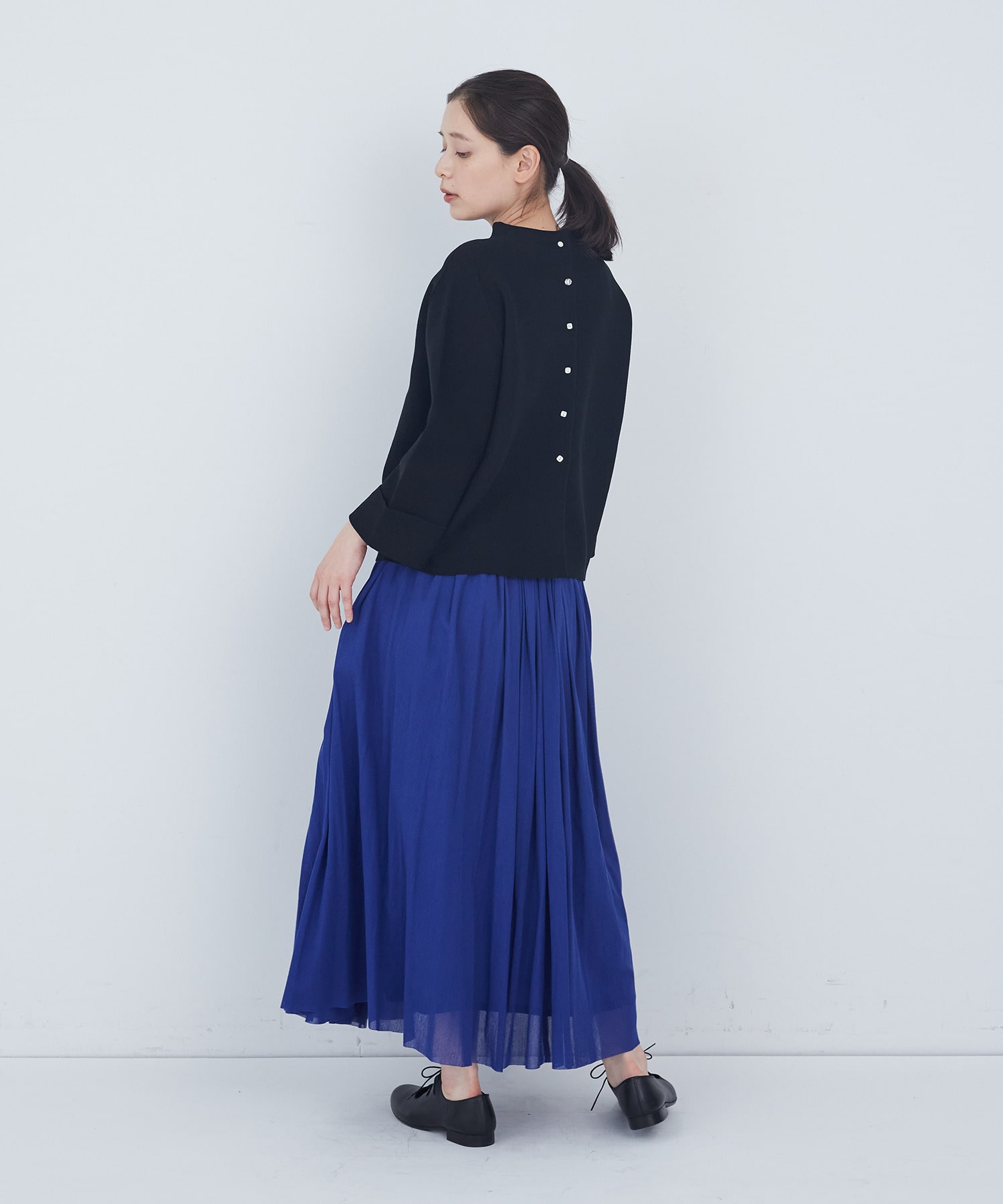 【ADIEU TRISTESSE】【2way】COTTON FORTホールガーメントニットカーディガン 詳細画像 ブラック 14