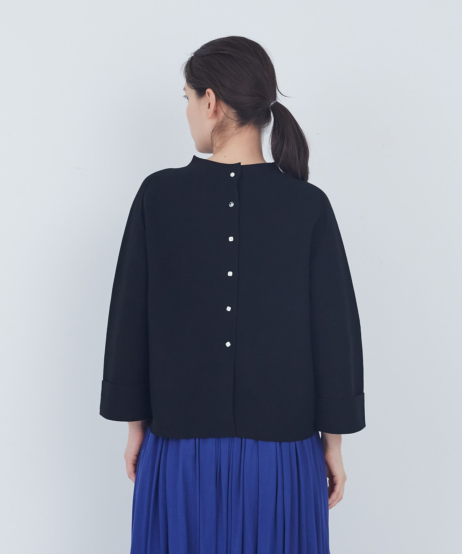 【ADIEU TRISTESSE】【2way】COTTON FORTホールガーメントニットカーディガン 詳細画像 ブラック 17