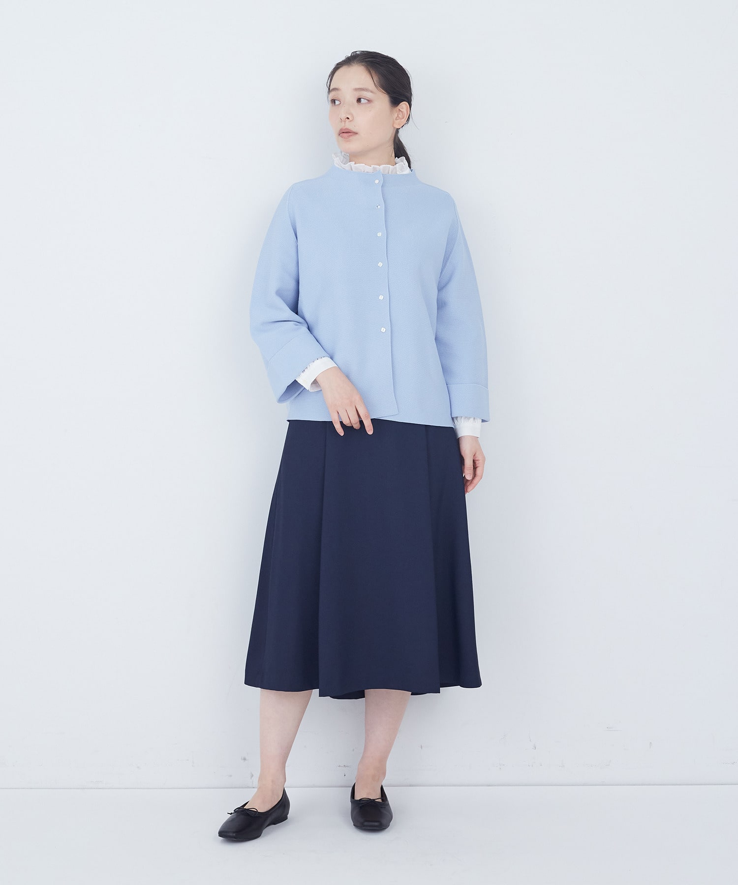 【ADIEU TRISTESSE】【2way】COTTON FORTホールガーメントニットカーディガン 詳細画像 ブラック 4