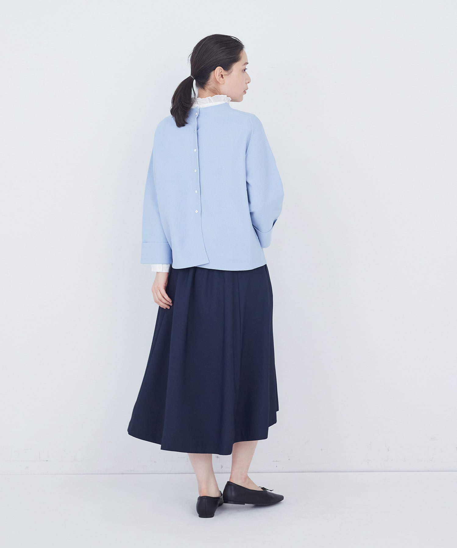 【ADIEU TRISTESSE】【2way】COTTON FORTホールガーメントニットカーディガン 詳細画像 ブラック 6