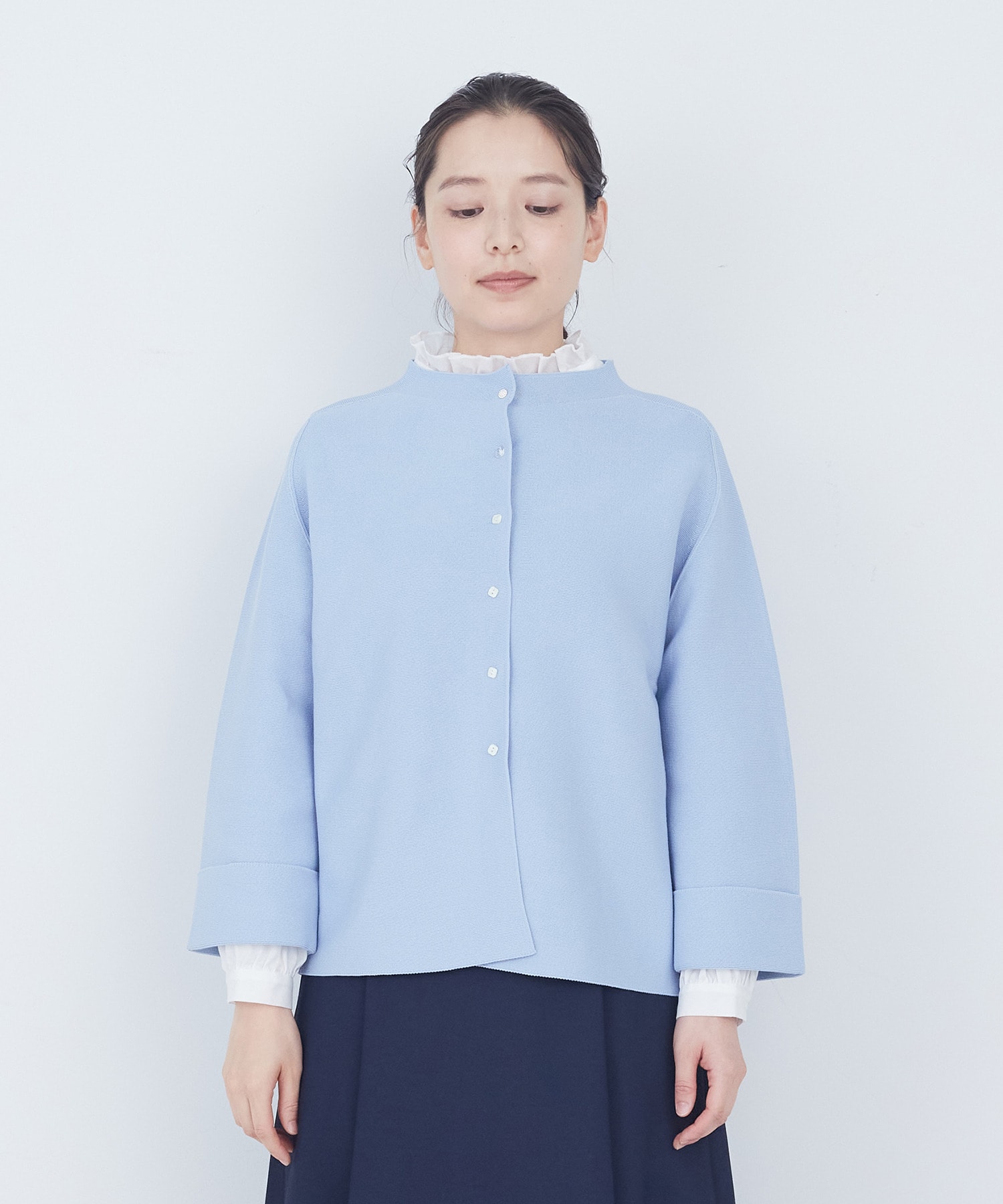 【ADIEU TRISTESSE】【2way】COTTON FORTホールガーメントニットカーディガン 詳細画像 ブラック 7