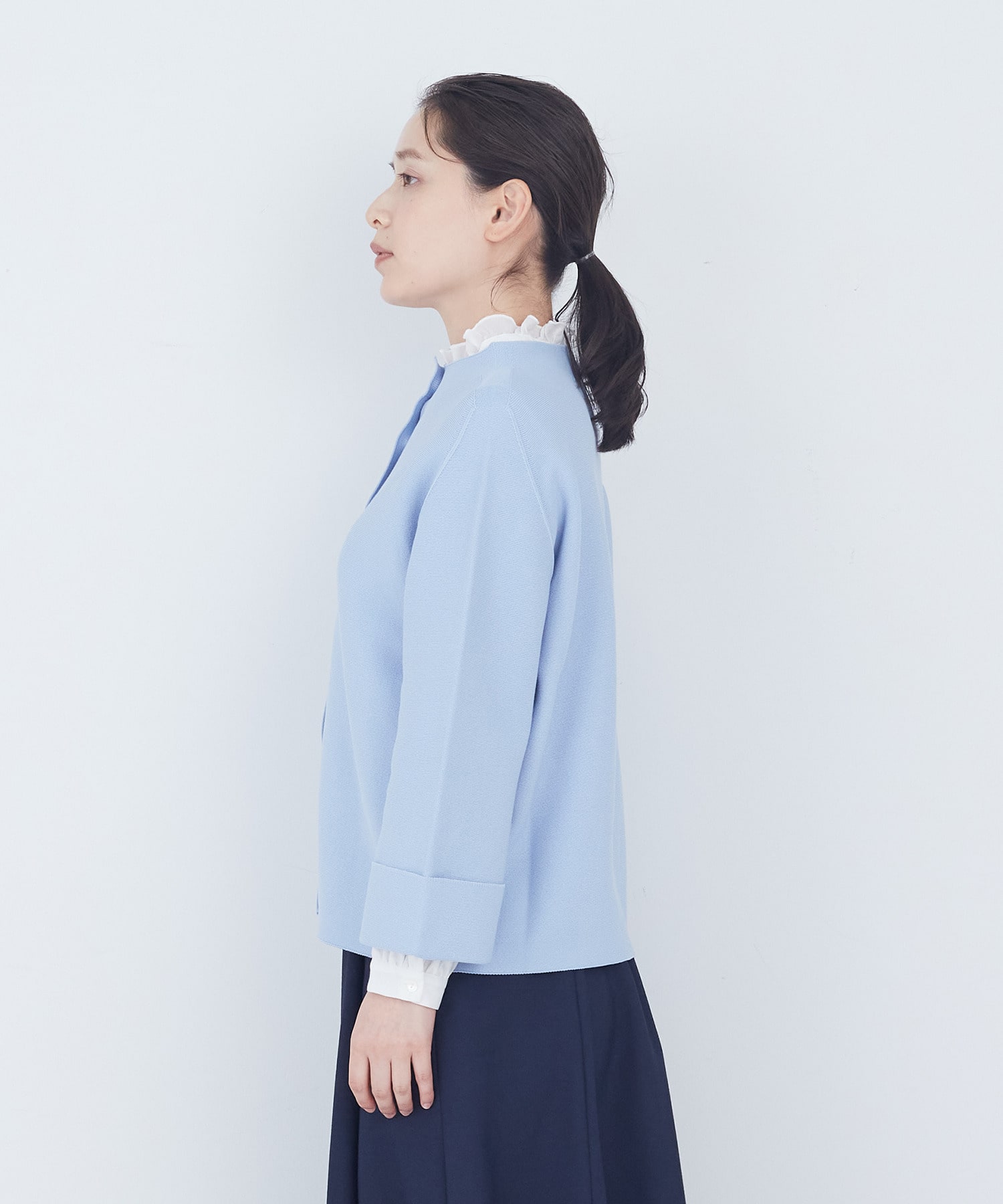 【ADIEU TRISTESSE】【2way】COTTON FORTホールガーメントニットカーディガン 詳細画像 ブラック 8