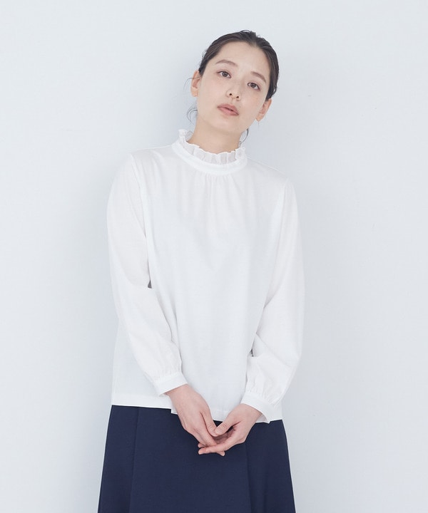 フリルカラーブラウス 詳細画像 オフホワイト 1
