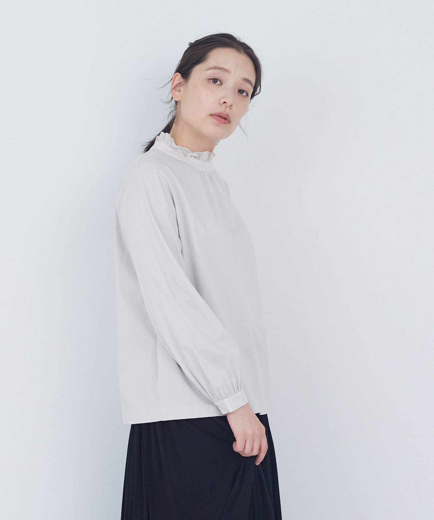 【ADIEU TRISTESSE】フリルカラーブラウス 詳細画像 ライトグレー 1
