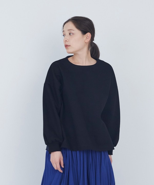 裏毛&times;布帛コンビプルオーバー 詳細画像 ブラック 1