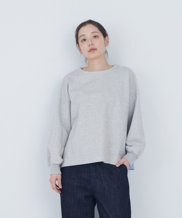 裏毛&times;布帛コンビプルオーバー 詳細画像 トップグレー 1