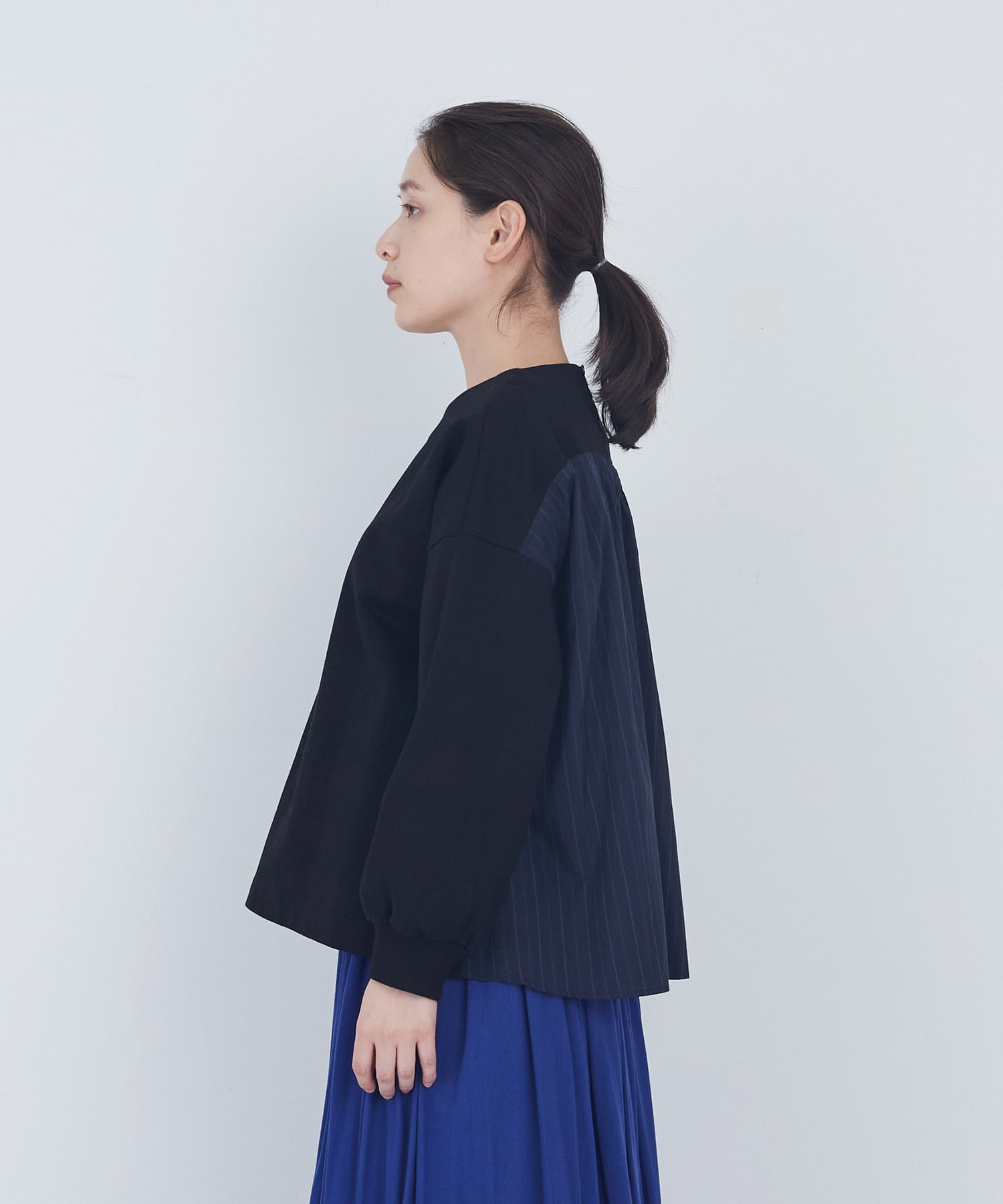 【ADIEU TRISTESSE】裏毛&times;布帛コンビプルオーバー 詳細画像 ブラック 13