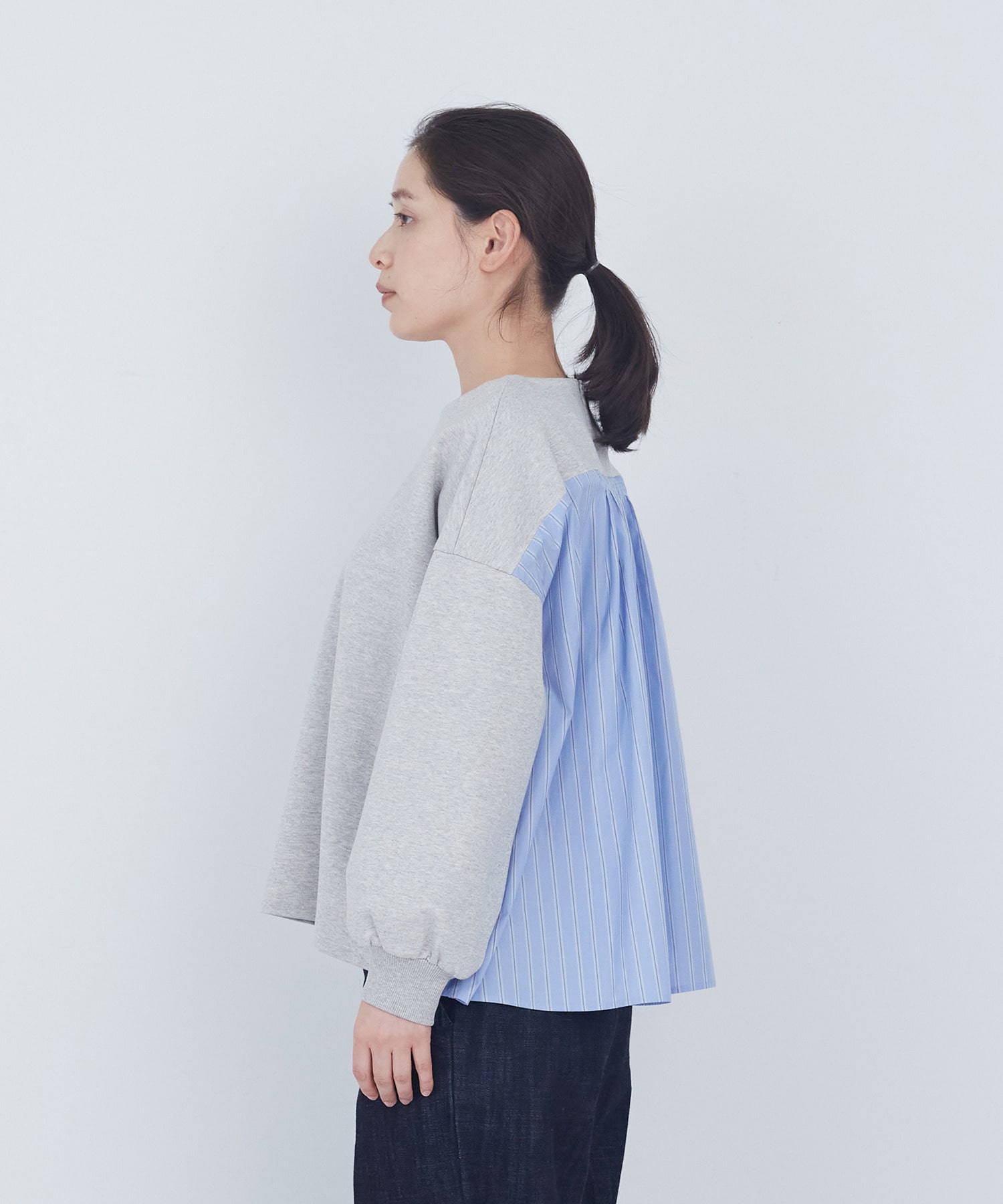 【ADIEU TRISTESSE】裏毛&times;布帛コンビプルオーバー 詳細画像 ブラック 19