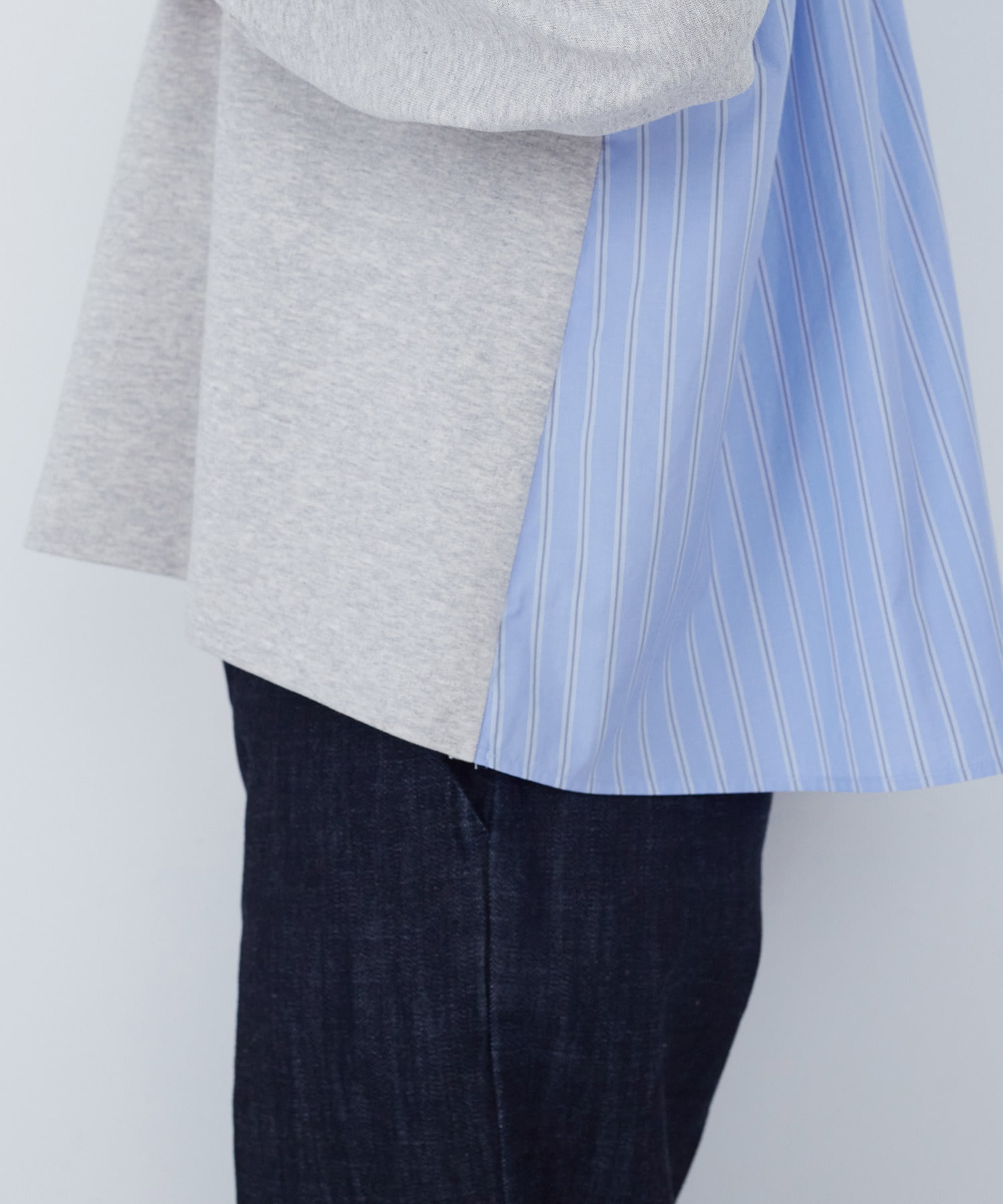 【ADIEU TRISTESSE】裏毛&times;布帛コンビプルオーバー 詳細画像 ブラック 24