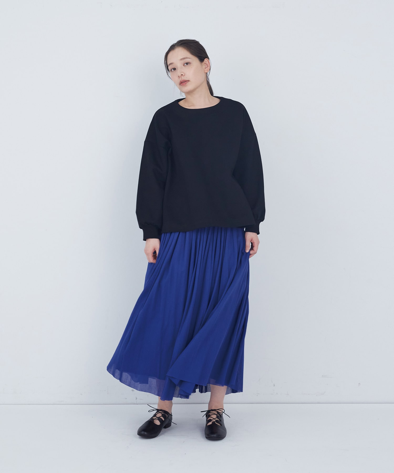 【ADIEU TRISTESSE】裏毛&times;布帛コンビプルオーバー 詳細画像 ブラック 9