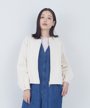 【ADIEU TRISTESSE】裏毛ダブルジップブルゾン 詳細画像 アイボリー 1