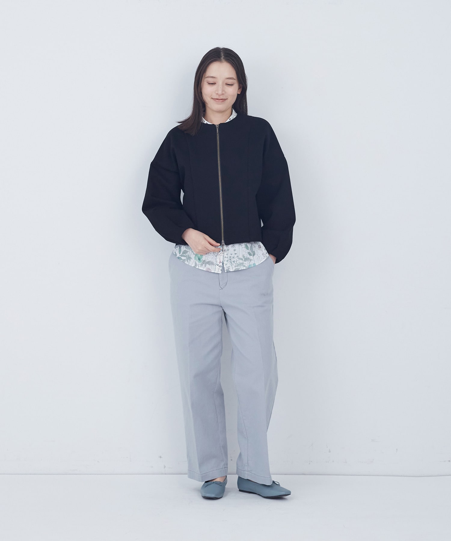 【ADIEU TRISTESSE】裏毛ダブルジップブルゾン 詳細画像 ブラック 11