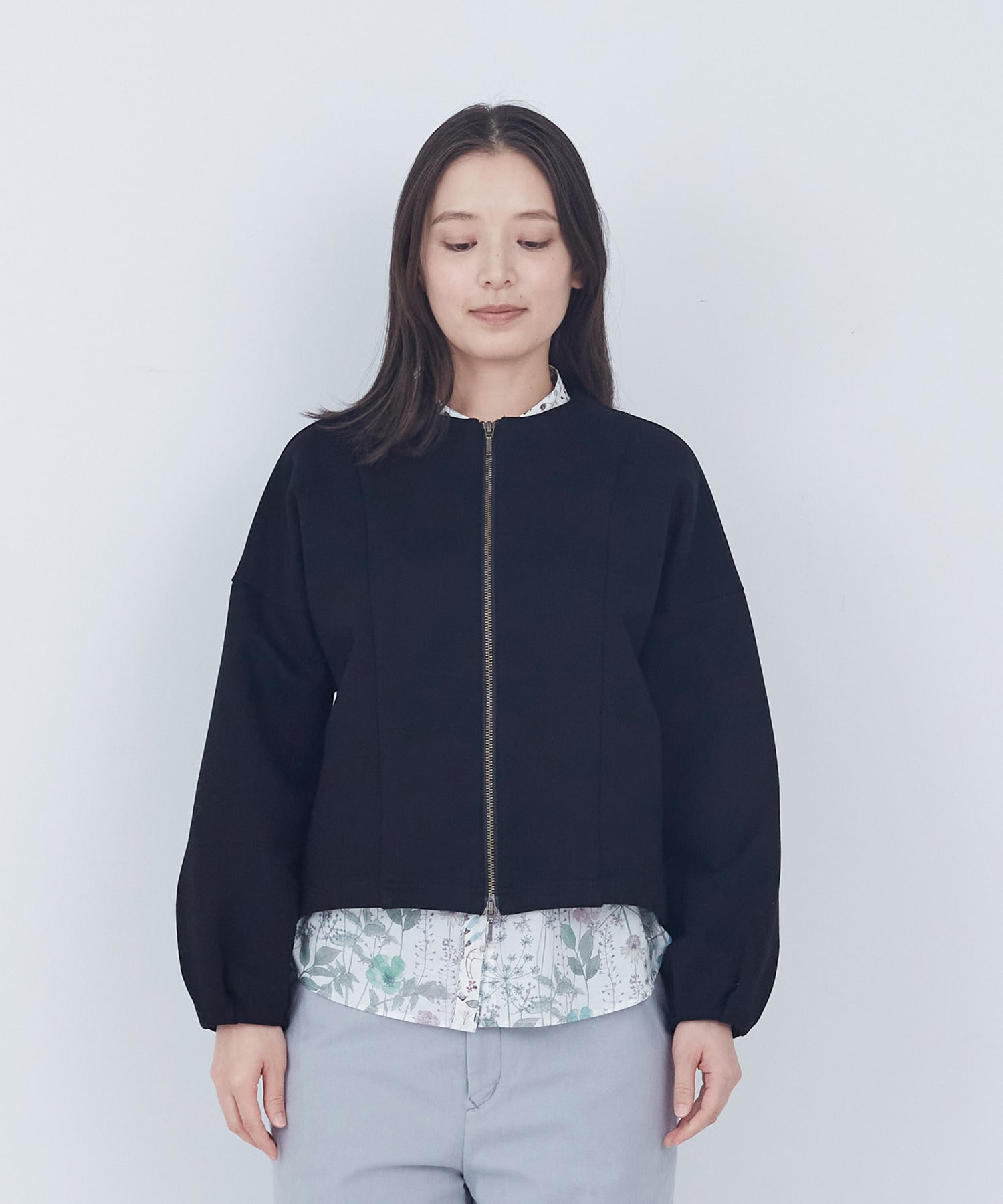 【ADIEU TRISTESSE】裏毛ダブルジップブルゾン 詳細画像 ブラック 12