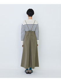 【LOISIR】【MTサイズ有り】コットンツイルエプロンワンピース 詳細画像 カーキ 14