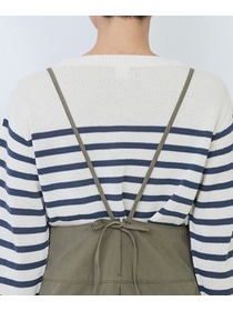 【LOISIR】【MTサイズ有り】コットンツイルエプロンワンピース 詳細画像 カーキ 16