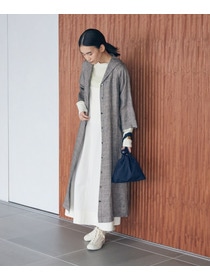 【LOISIR】【MTサイズ有り】コットンツイルエプロンワンピース 詳細画像 カーキ 2