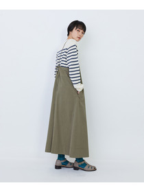 【LOISIR】【MTサイズ有り】コットンツイルエプロンワンピース 詳細画像 カーキ 7