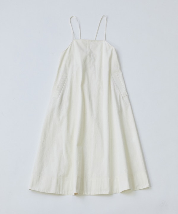 【LOISIR】【MTサイズ有り】コットンツイルエプロンワンピース
