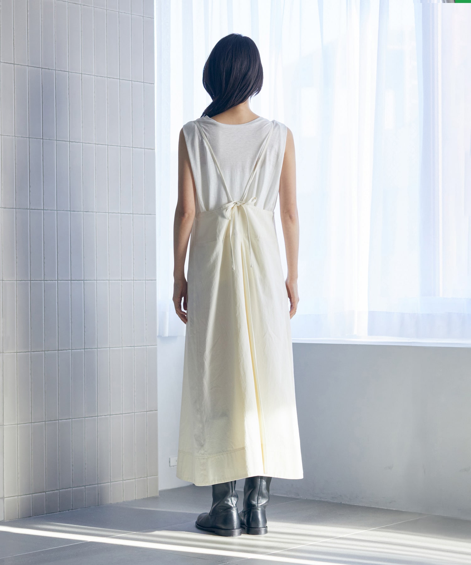 【LOISIR】【MTサイズ有り】コットンツイルエプロンワンピース 詳細画像 カーキ 11