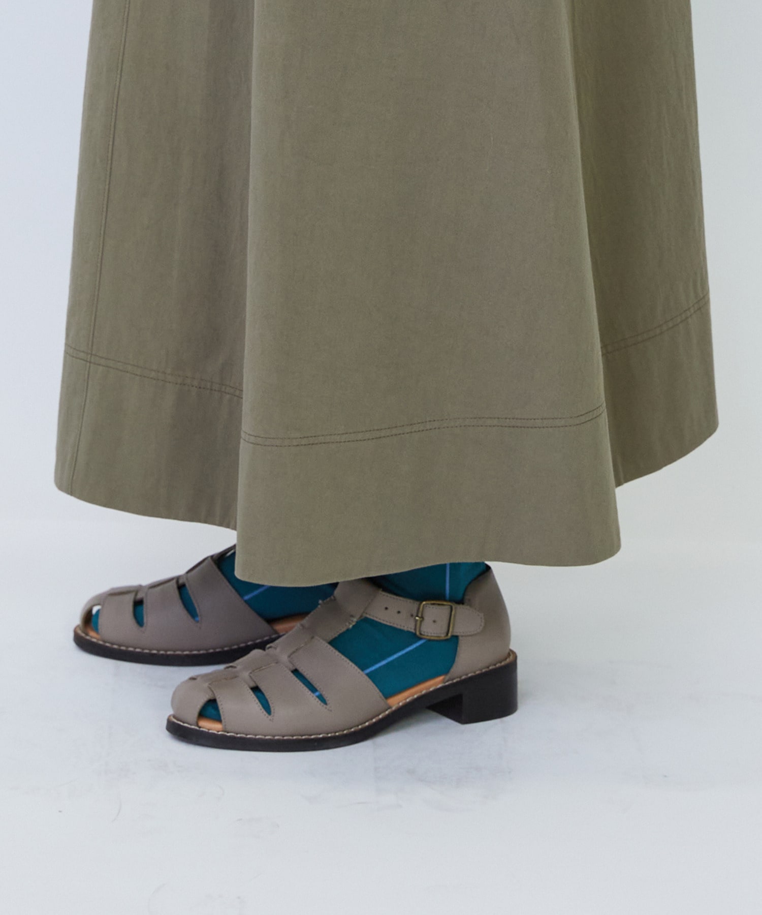 【LOISIR】【MTサイズ有り】コットンツイルエプロンワンピース 詳細画像 カーキ 18