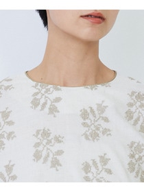 【LOISIR】オリジナル柄刺繍ボクシーブラウス 詳細画像 ブラック系その他 13