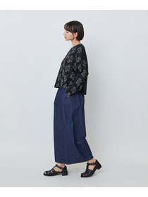 【LOISIR】オリジナル柄刺繍ボクシーブラウス 詳細画像 ブラック系その他 2